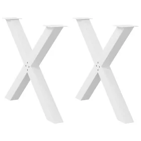 Patas para mesa de comedor en forma de X 2 uds acero blanco by , Table legs - Ref: Foro24-4012985, Price: 113,91 €, Discount: %