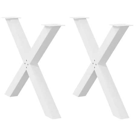 Patas para mesa de comedor en forma de X 2 uds acero blanco de , Patas para mesas - Ref: Foro24-4012985, Precio: 113,91 €, De...