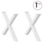 Patas para mesa de comedor en forma de X 2 uds acero blanco de , Patas para mesas - Ref: Foro24-4012985, Precio: 113,91 €, De...
