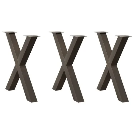 Patas para mesa comedor forma X 3uds acero natural 70x(72-73)cm by , Table legs - Ref: Foro24-4012991, Price: 147,58 €, Disco...