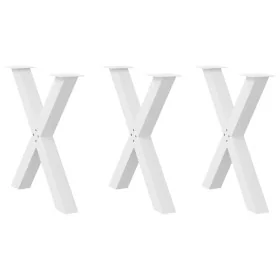 Patas para mesa de comedor en forma de X 3 uds acero blanco by , Table legs - Ref: Foro24-4012993, Price: 156,10 €, Discount: %