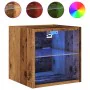 Muebles de TV de pared con luces LED 2 uds envejecida by , TV Furniture - Ref: Foro24-857673, Price: 43,45 €, Discount: %
