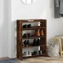 Zapatero madera contrachapada roble ahumado 60x25x81 cm de , Zapateros y organizadores de calzado - Ref: Foro24-859882, Preci...