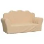 Sofá infantil de 2 plazas de felpa suave color crema de , Mobiliario para bebés y niños pequeños - Ref: Foro24-357049, Precio...