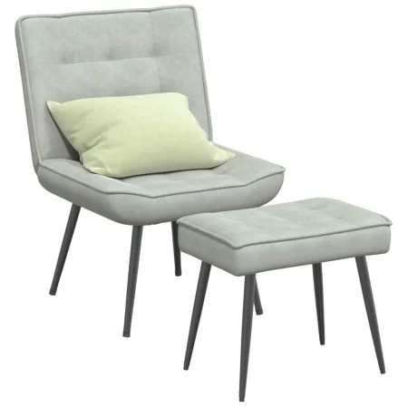 Sillón de relax con reposapiés terciopelo gris claro von , Stühle - Ref: Foro24-4012327, Preis: 89,54 €, Rabatt: %
