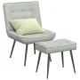 Sillón de relax con reposapiés terciopelo gris claro von , Stühle - Ref: Foro24-4012327, Preis: 89,54 €, Rabatt: %
