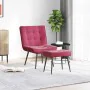 Sillón de relax con reposapiés terciopelo rojo tinto by , Chairs - Ref: Foro24-4012331, Price: 88,90 €, Discount: %