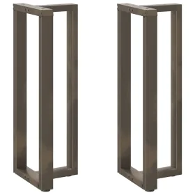 Patas mesa bar forma T 2 uds acero natural 50x35x(110-111) cm by , Table legs - Ref: Foro24-4013103, Price: 143,01 €, Discoun...