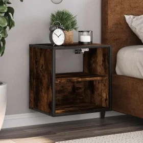 Mesitas de noche pared 2 uds color roble ahumado 40x31x39,5 cm by , Nightstands - Ref: Foro24-848749, Price: 57,09 €, Discoun...