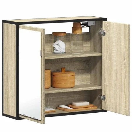 Armario con espejo de baño madera roble sonoma 65x20x60 cm von , Badezimmerwaschtische - Ref: Foro24-849255, Preis: 84,53 €, ...