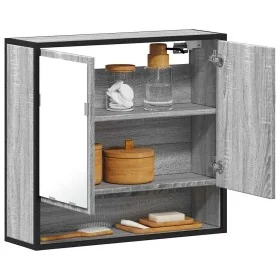 Armario con espejo de baño madera gris sonoma 65x20x60 cm von , Badezimmerwaschtische - Ref: Foro24-849262, Preis: 85,95 €, R...