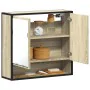 Armario con espejo de baño madera roble sonoma 65x20x60 cm de , Tocadores de baño - Ref: Foro24-849260, Precio: 81,69 €, Desc...