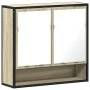 Armario con espejo de baño madera roble sonoma 65x20x60 cm de , Tocadores de baño - Ref: Foro24-849260, Precio: 81,69 €, Desc...