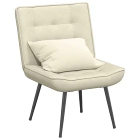 Sillón de relax terciopelo crema 64x74x84 cm