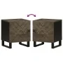 Mesita de noche de madera maciza de mango negra 40x33x46 cm de , Mesitas de noche - Ref: Foro24-4017680, Precio: 55,88 €, Des...