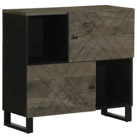 Aparador negro 80x33x75 cm madera maciza mango by , CD and DVD storage - Ref: Foro24-4017711, Price: 109,60 €, Discount: %