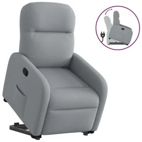 Sillón reclinable elevable de tela gris claro de , Sillones - Ref: Foro24-3302972, Precio: 242,56 €, Descuento: %