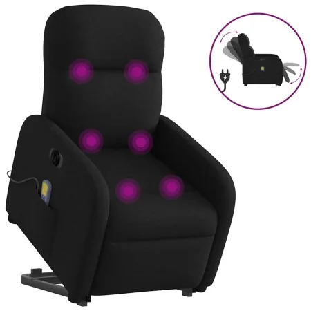 Sillón de masaje eléctrico reclinable elevable tela negro by , Armchairs - Ref: Foro24-3303004, Price: 318,97 €, Discount: %