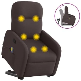 Silla de masaje reclinable de pie de tela marrón oscuro by , Armchairs - Ref: Foro24-3302987, Price: 280,89 €, Discount: %