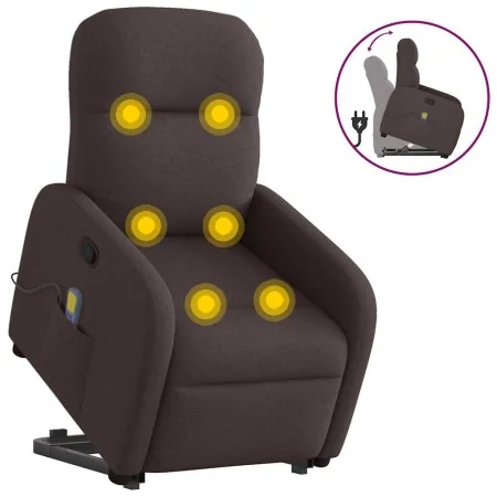 Silla de masaje reclinable de pie de tela marrón oscuro de , Sillones - Ref: Foro24-3302987, Precio: 282,63 €, Descuento: %