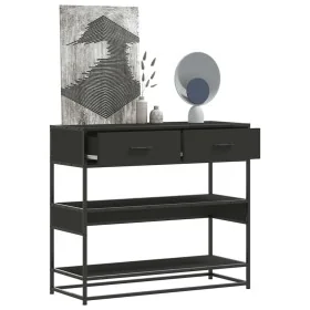 Mesa consola de madera contrachapada negro 90x35x80 cm by , Side tables - Ref: Foro24-849179, Price: 85,86 €, Discount: %