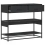 Mesa consola de madera contrachapada negro 90x35x80 cm von , Seitentische - Ref: Foro24-849179, Preis: 85,86 €, Rabatt: %