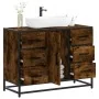 Armario lavabo baño madera ingeniería roble ahumado 80x33x60 cm by , Bathroom furniture - Ref: Foro24-849281, Price: 118,33 €...