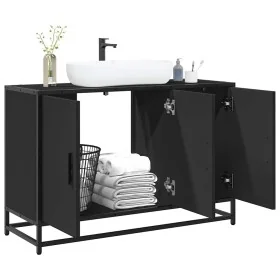 Armario de lavabo de baño madera ingeniería negro 90x33x60 cm von , Badezimmermöbel - Ref: Foro24-849269, Preis: 91,74 €, Rab...