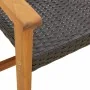 Banco de jardín madera de acacia y ratán PE negro 112 cm de , Sofás modulares de exterior - Ref: Foro24-367598, Precio: 93,50...