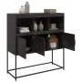 Aparador de acero laminado en frío negro 100,5x39x107 cm de , Aparadores - Ref: Foro24-846590, Precio: 125,99 €, Descuento: %