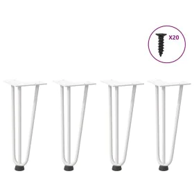 Patas de mesa tipo horquilla 4 uds acero macizo blanco 30 cm by , Table legs - Ref: Foro24-4012437, Price: 46,63 €, Discount: %