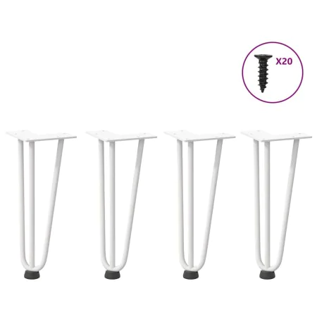 Patas de mesa tipo horquilla 4 uds acero macizo blanco 30 cm by , Table legs - Ref: Foro24-4012437, Price: 46,63 €, Discount: %