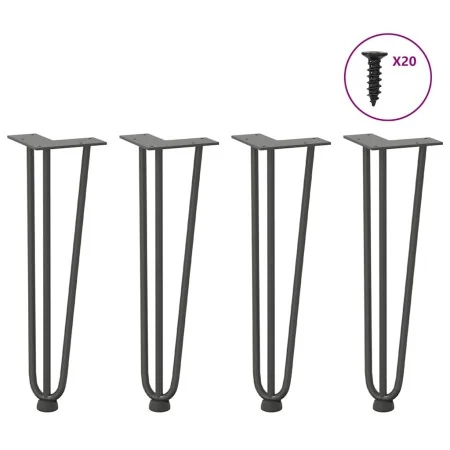 Patas de mesa tipo horquilla 4 uds acero macizo antracita 42 cm by , Table legs - Ref: Foro24-4012442, Price: 49,55 €, Discou...