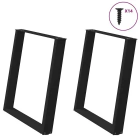 Patas para mesa comedor forma U 2uds acero negro 70x(72-73)cm by , Table legs - Ref: Foro24-4012792, Price: 81,43 €, Discount: %