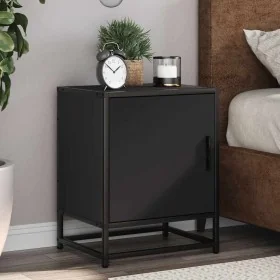 Mesita de noche madera ingeniería negro 40x31x50 cm metal by , Nightstands - Ref: Foro24-848709, Price: 38,49 €, Discount: %