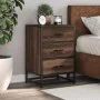 Mesita noche madera ingeniería roble marrón 40x34,5x60cm metal von , Nachttische - Ref: Foro24-848723, Preis: 62,39 €, Rabatt: %