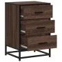 Mesita noche madera ingeniería roble marrón 40x34,5x60cm metal von , Nachttische - Ref: Foro24-848723, Preis: 62,39 €, Rabatt: %