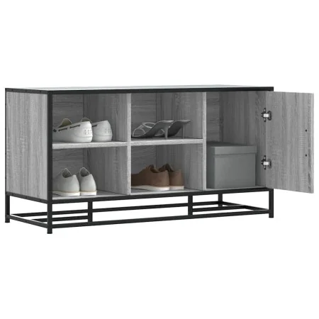 Banco zapatero madera de ingeniería gris sonoma 100x40x53,5 cm de , Bancos para recibidores y almacenamiento - Ref: Foro24-84...
