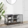 Banco zapatero madera de ingeniería gris sonoma 100x40x53,5 cm de , Bancos para recibidores y almacenamiento - Ref: Foro24-84...