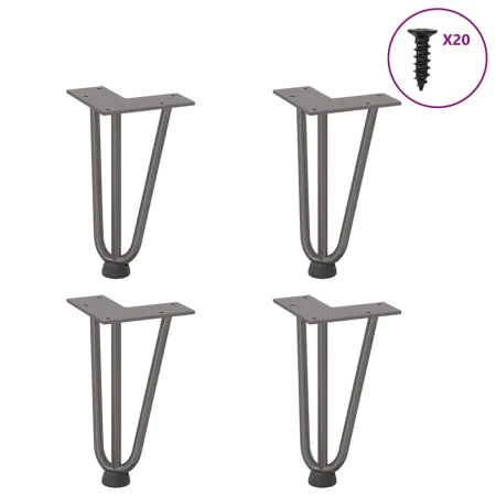 Patas mesa tipo horquilla 4 uds acero macizo acero natural 20cm de , Patas para mesas - Ref: Foro24-4012435, Precio: 34,67 €,...