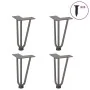 Patas mesa tipo horquilla 4 uds acero macizo acero natural 20cm de , Patas para mesas - Ref: Foro24-4012435, Precio: 34,67 €,...