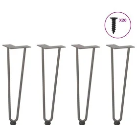 Patas mesa tipo horquilla 4uds acero macizo acero natural 42 cm von , Tischbeine - Ref: Foro24-4012423, Preis: 46,49 €, Rabat...