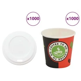 Vasos de café de papel con tapa 1000 uds 4oz 120ml de , Vasos desechables - Ref: Foro24-3325211, Precio: 63,53 €, Descuento: %