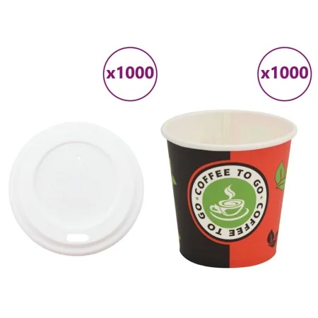 Vasos de café de papel con tapa 1000 uds 4oz 120ml de , Vasos desechables - Ref: Foro24-3325211, Precio: 63,53 €, Descuento: %