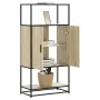 Aparador alto madera de ingeniería y metal Sonoma 68x35x139 cm by , Sideboards - Ref: Foro24-849040, Price: 93,75 €, Discount: %