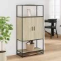 Aparador alto madera de ingeniería y metal Sonoma 68x35x139 cm by , Sideboards - Ref: Foro24-849040, Price: 93,75 €, Discount: %