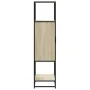 Aparador alto madera de ingeniería y metal Sonoma 68x35x139 cm by , Sideboards - Ref: Foro24-849040, Price: 93,75 €, Discount: %