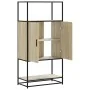 Aparador alto madera de ingeniería y metal Sonoma 68x35x139 cm by , Sideboards - Ref: Foro24-849040, Price: 93,75 €, Discount: %