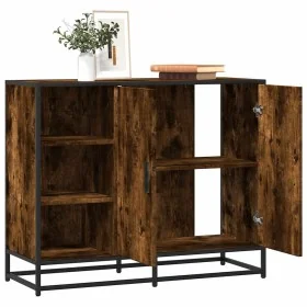 Aparador madera de ingeniería roble ahumado 92x35x76 cm by , Sideboards - Ref: Foro24-849021, Price: 108,62 €, Discount: %