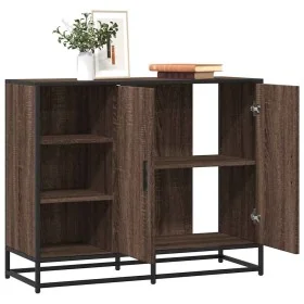 Aparador de madera de ingeniería marrón roble 92x35x76 cm by , Sideboards - Ref: Foro24-849023, Price: 116,18 €, Discount: %